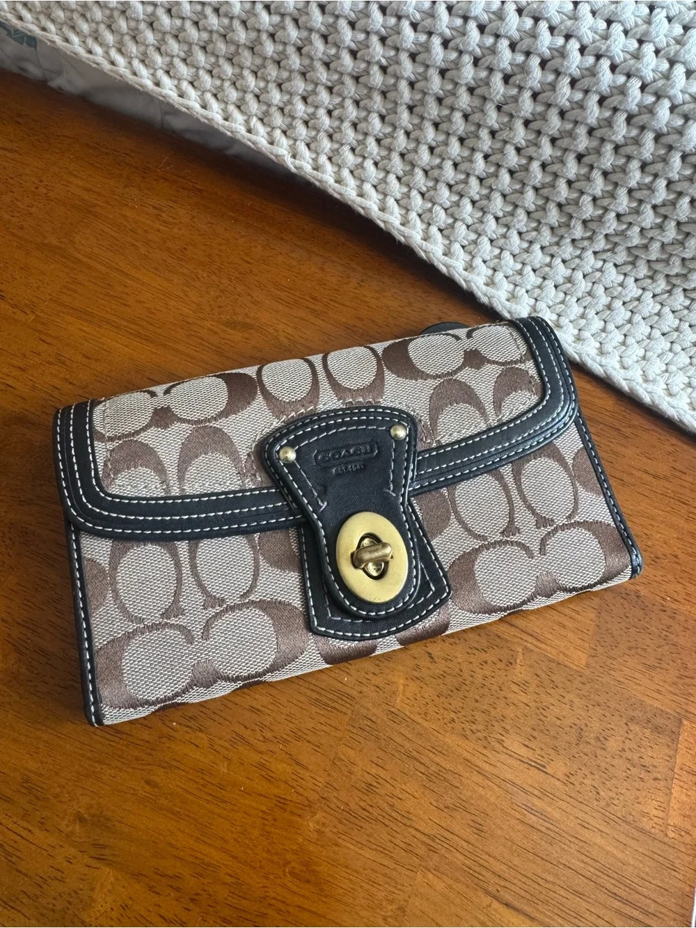Vintage Coach Legacy Turn Lock Envelope Wallet